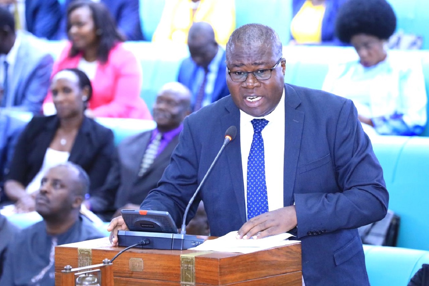 Hon. Jacob Oboth, the Minister of Defence and Veteran Affairs, presenting the Bill on Tuesday, 13 May 2025